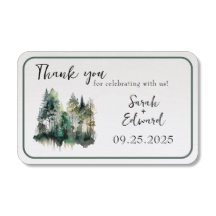 Merci de Mariage forestier rustique