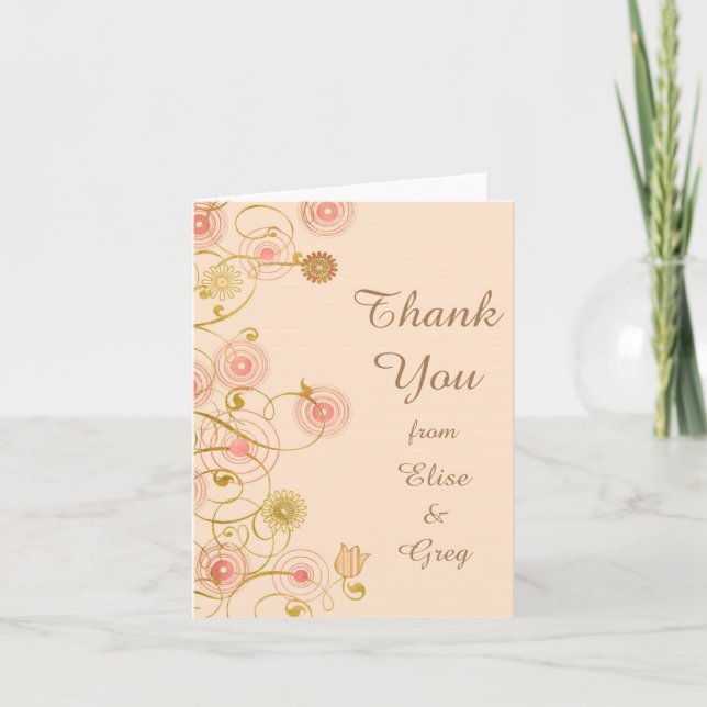 Merci de Mariage frontalier à fleur lunaire (Devant)