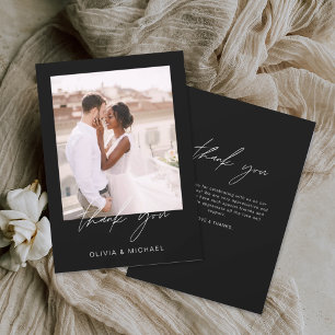 Merci de Mariage minimaliste vert noir