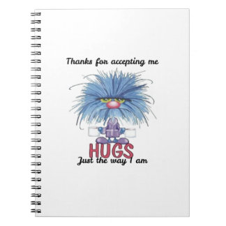 Merci de m'avoir accepté Cahier à spirale Fuzzy Hu