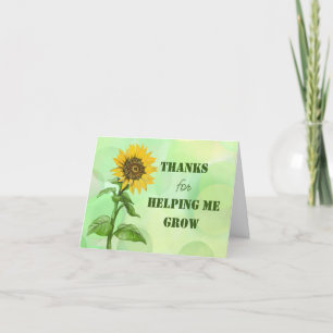 Merci de m'avoir aidée à grandir ! Carte de remerc