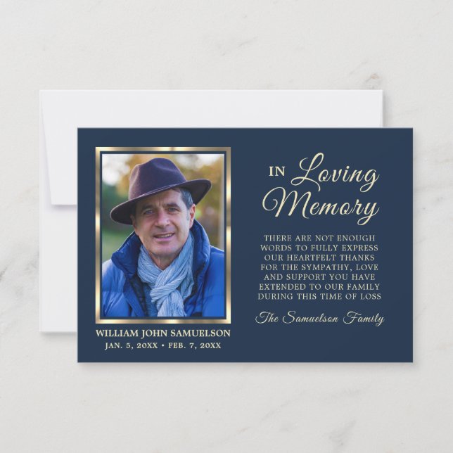 MERCI de mémoire funéraire de la Sympathy NAVY (Devant)
