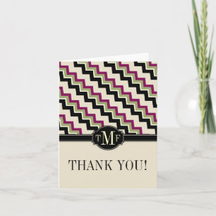 Merci de monogramme moderne ZigZag