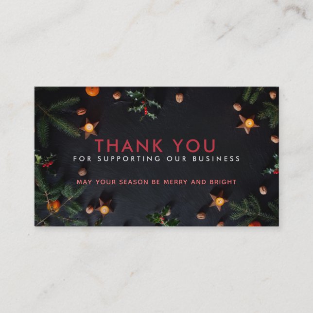 Merci de Noël Carte de visite (Devant)