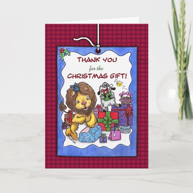 Merci de Noël Gift-Lion et agneau (Devant)