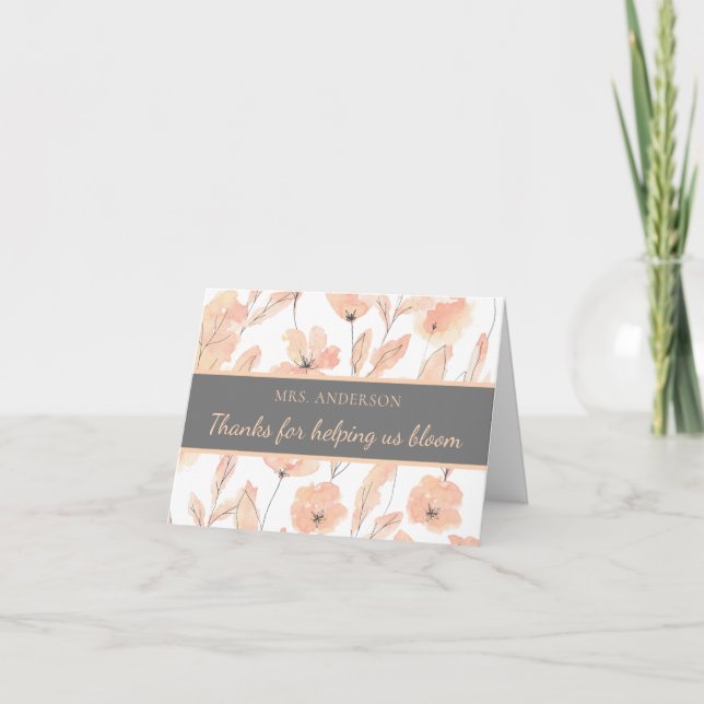 Merci De Nous Aider À Bloom Carte de remerciements (Devant)