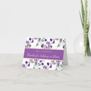 Merci De Nous Aider À Bloom Enseignant Carte de re