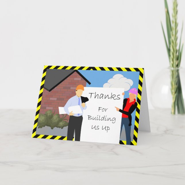"Merci de nous avoir construits" Carte de remercie (Devant)