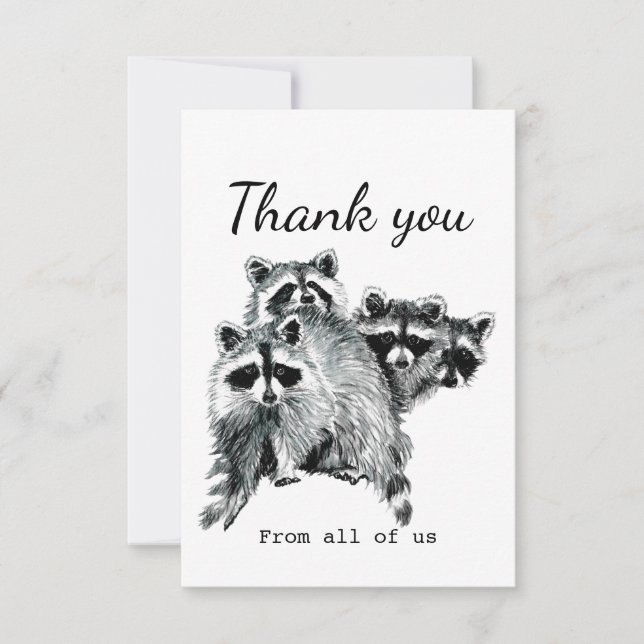 Merci De Nous Tous Fun Raccoon Animal Art (Devant)