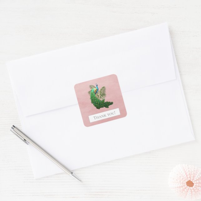 Merci de Peacock | Sticker rose (Enveloppe)