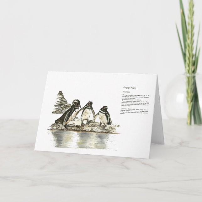 Merci de pingouins imprimés peints à la main en vo (Devant)