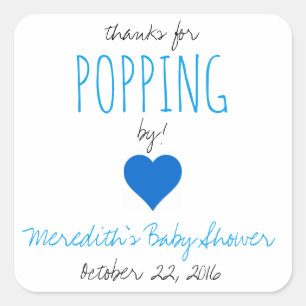 Merci de Popping By ! Stickers baby shower Favoris