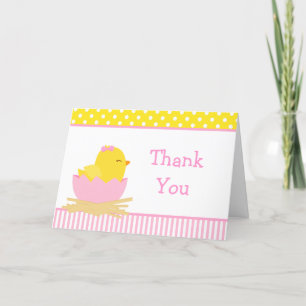 Merci de poussin rose et jaune pour fille