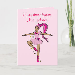 Merci de professeur de danse personnalisable carte