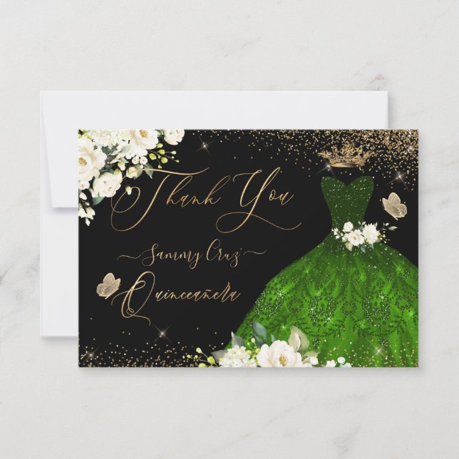 Merci de Quinceanera émeraude Parties scintillant  (Devant)