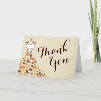 Merci de robe de mariage de feuille d'automne