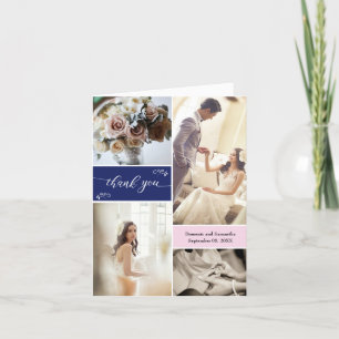 Merci de script bleu marine et rose pâle