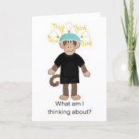 Merci de singe ou la pensée de vous Carte de voeux
