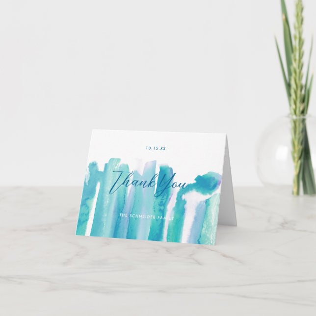 Merci de teinture à l'aquarelle bleu Turquoise Pho (Devant)