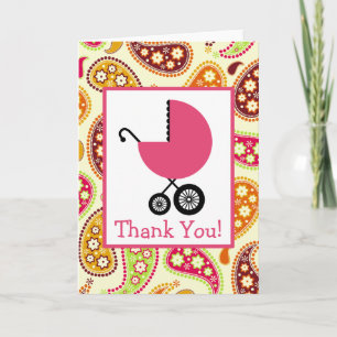 Merci de transport Baby shower Paisley & Pink