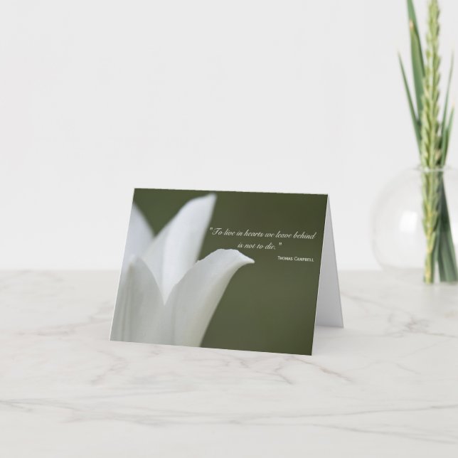 Merci de Tulipe blanche pour votre sympathie (Devant)