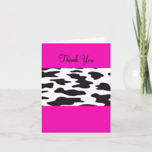 Merci de vache rose et noir et blanc chaud