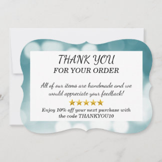 Merci de votre carte de note de commande