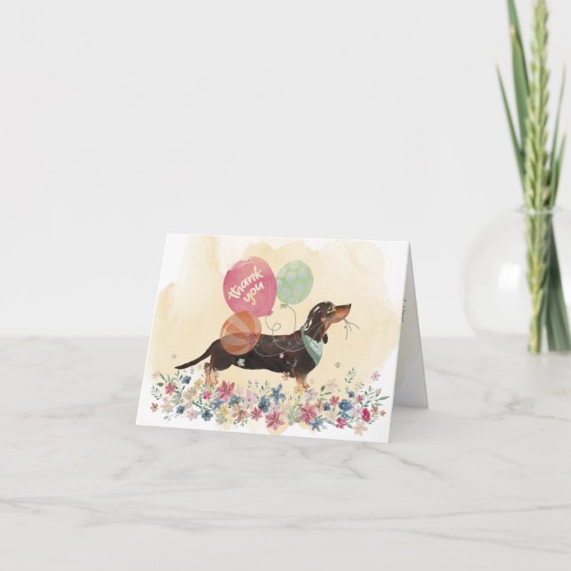 Merci de vous & Dachshund chien et ballons (Devant)