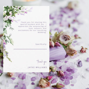 Merci de Wedding shower de message Lavender et Ivy