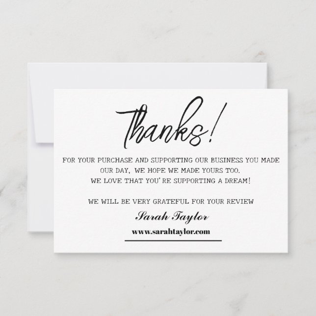Merci d'entreprise Élégant Script Bold Personnalis (Devant)