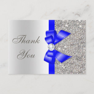 Merci des Séquences d'argent Royal Blue Faux Bow