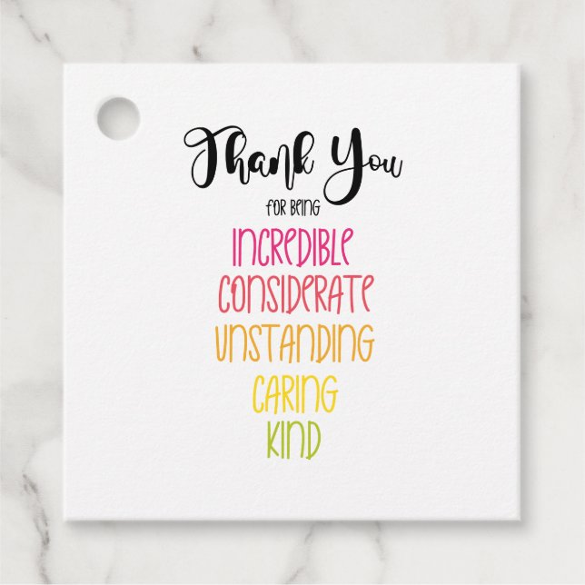 Merci d'être de bonnes étiquettes de faveur (Devant)