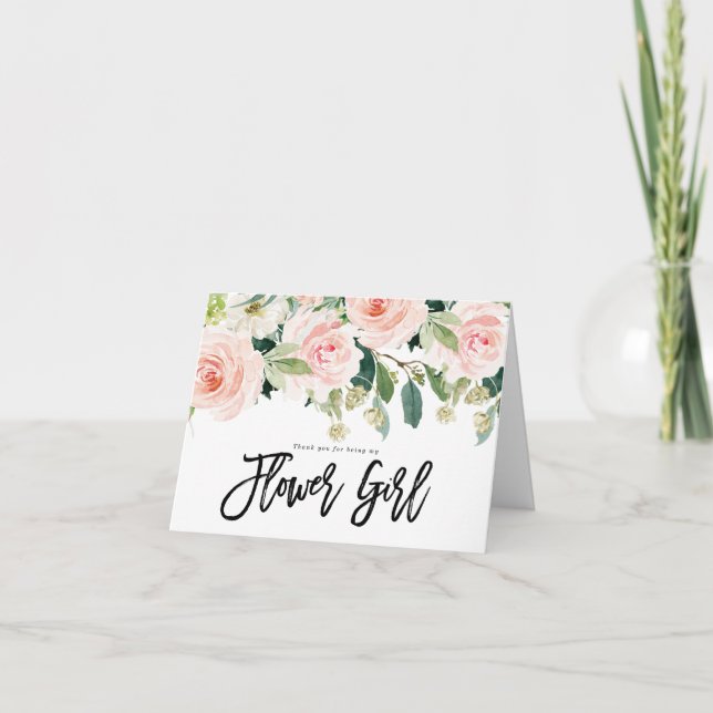 merci d'être ma carte florale fleurie fille (Devant)