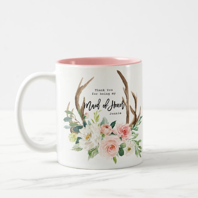 merci d'être ma domestique de tasse florale (Gauche)
