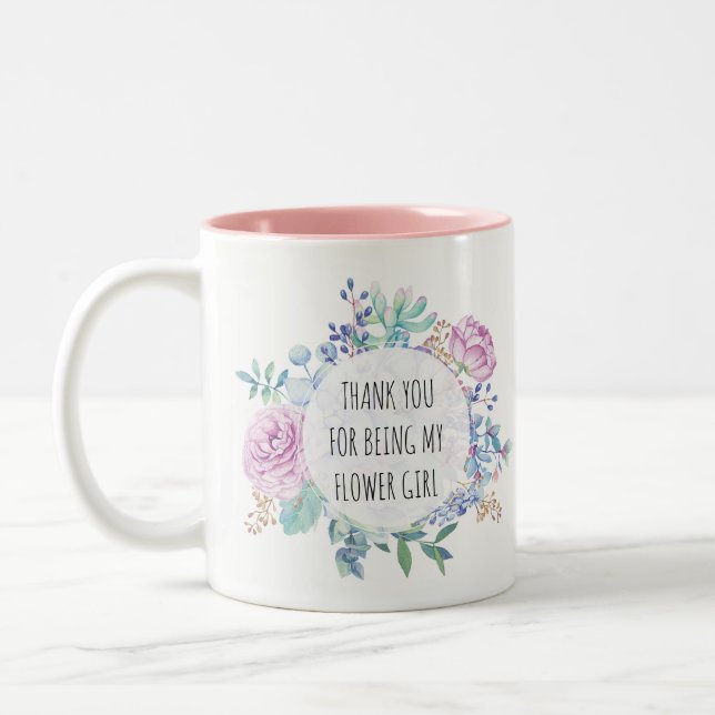merci d'être ma tasse florale de demoiselle de (Gauche)