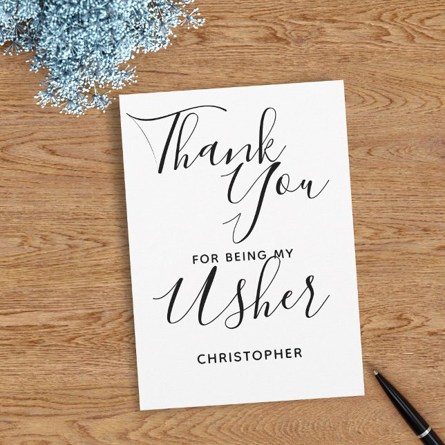 Merci d'être mon Mariage Usher Flat Card (Thank your Wedding Usher with this card. Just add their name)