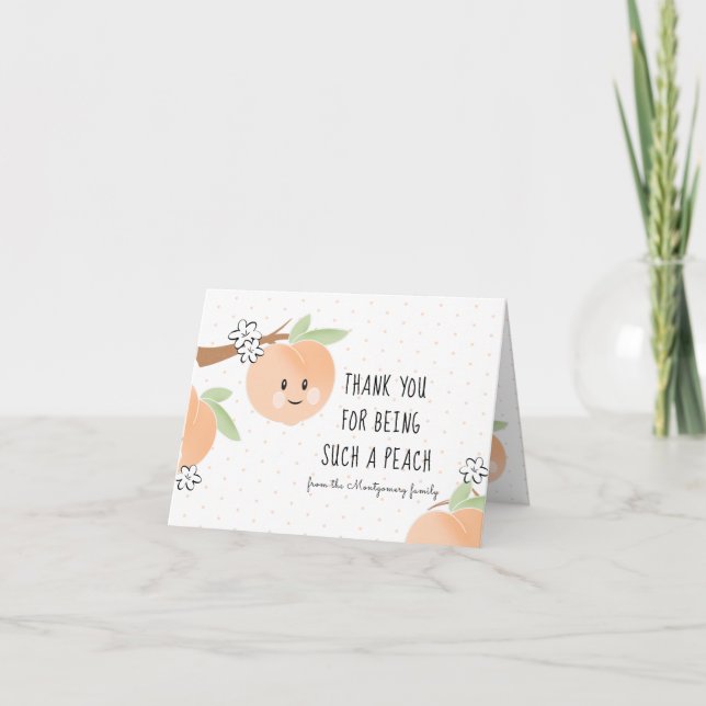 Merci d'être un tel Carte de remerciements de pêch (Devant)