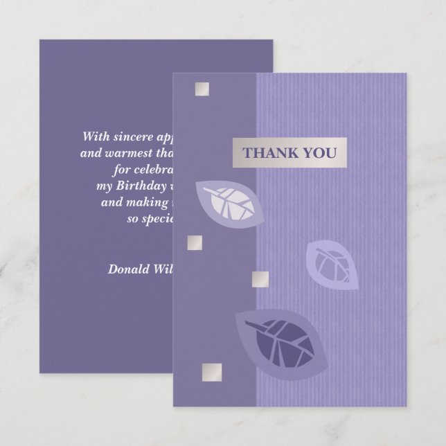 Merci d'être venu à mes cartes plats d'anniversair (Devant / Derrière)