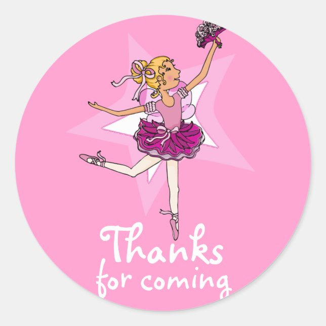 Merci d'être venu ballarina filles autocollant d'a (Devant)