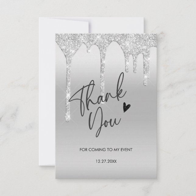 merci d'être venu carte de remerciement goutte de  (Devant)