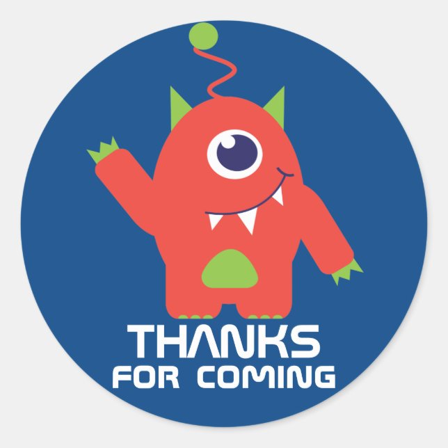 Merci d'être venu enfants aliens autocollants (Devant)