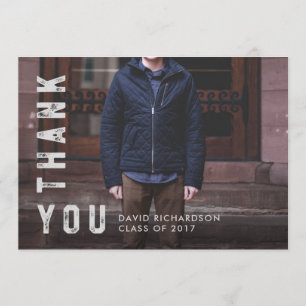 Merci diplômé en texte désorganisé avec photo