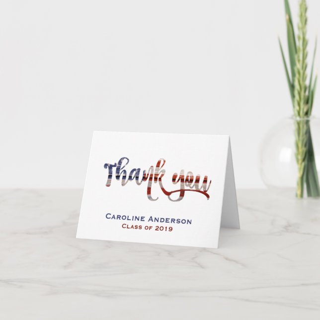 Merci d'obtention du diplôme, blanc et bleu rouges (Devant)