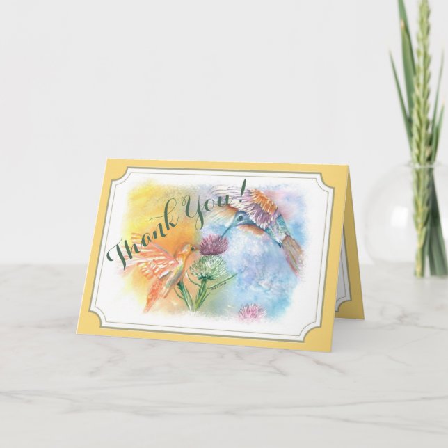 MERCI D'OISEAUX HUMMINGBES COLORÉS (Devant)