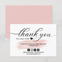 Merci d'ordre minimaliste rose pâle