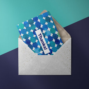 Merci Dots motif - carte postale bleue et verte