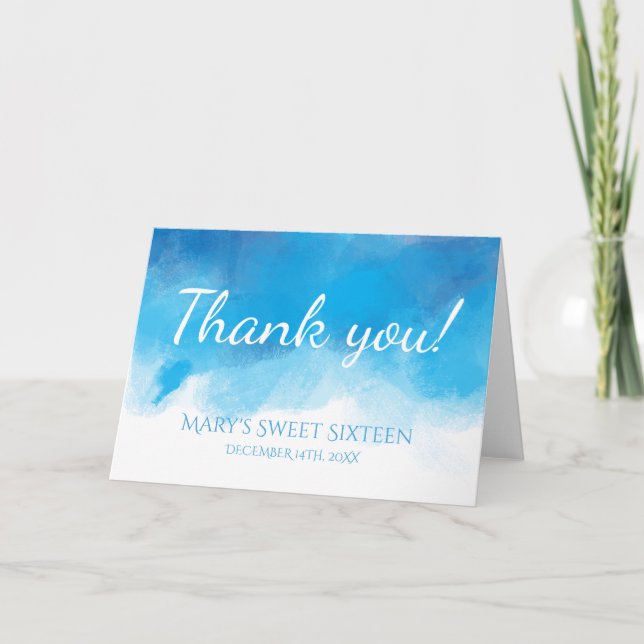 Merci Doux 16 Aquarelle bleu été (Devant)