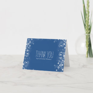 Merci Dream Blue et blanc confettis Bokeh