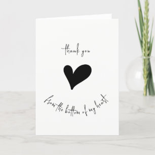 Merci du bas de ma carte minimaliste de coeur