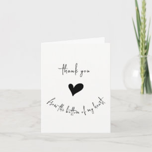 Merci du bas de ma carte minimaliste de coeur